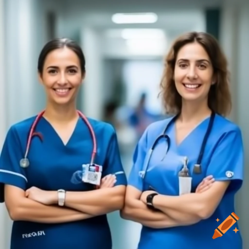 craiyon_180914_Portrait__nurse_and_happy_woman_with_arms_crossed_for_healthcare_career__pride_and_service_in_hospit